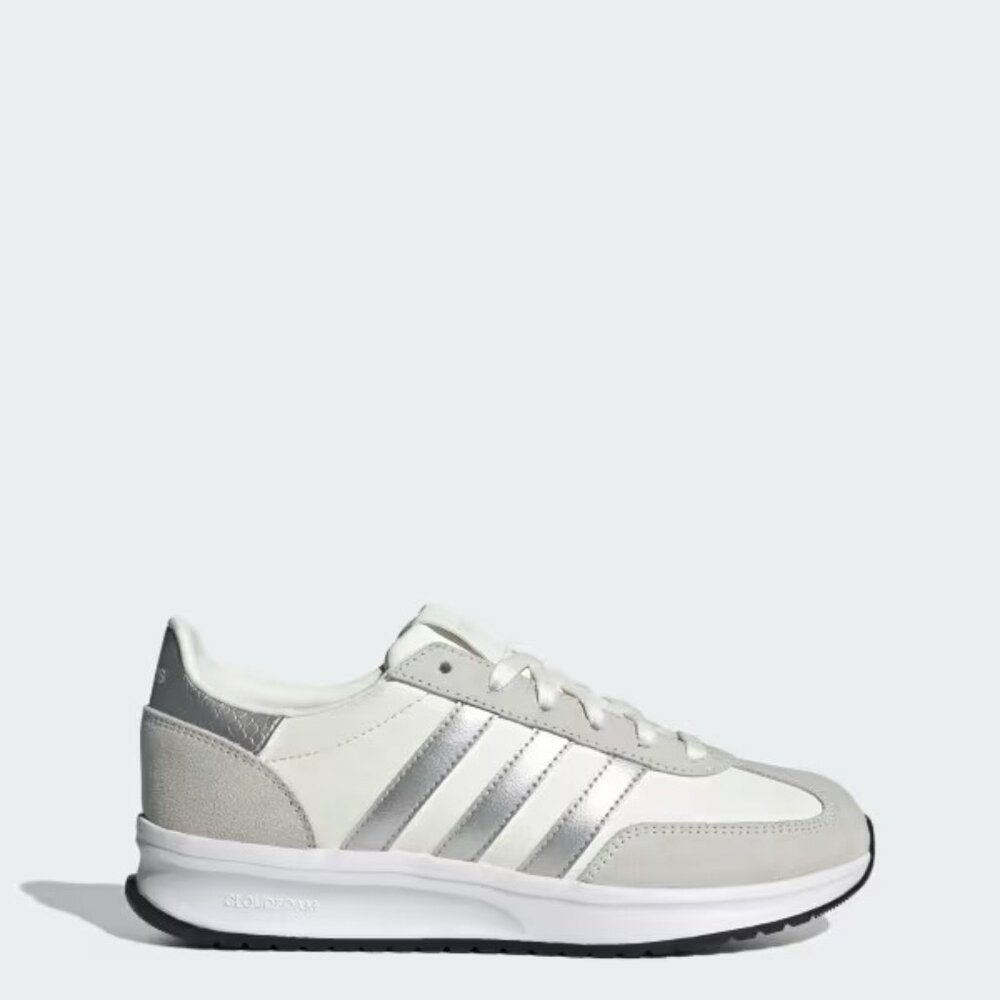 adidas Women's White and Silver Retro Runner Sneakers